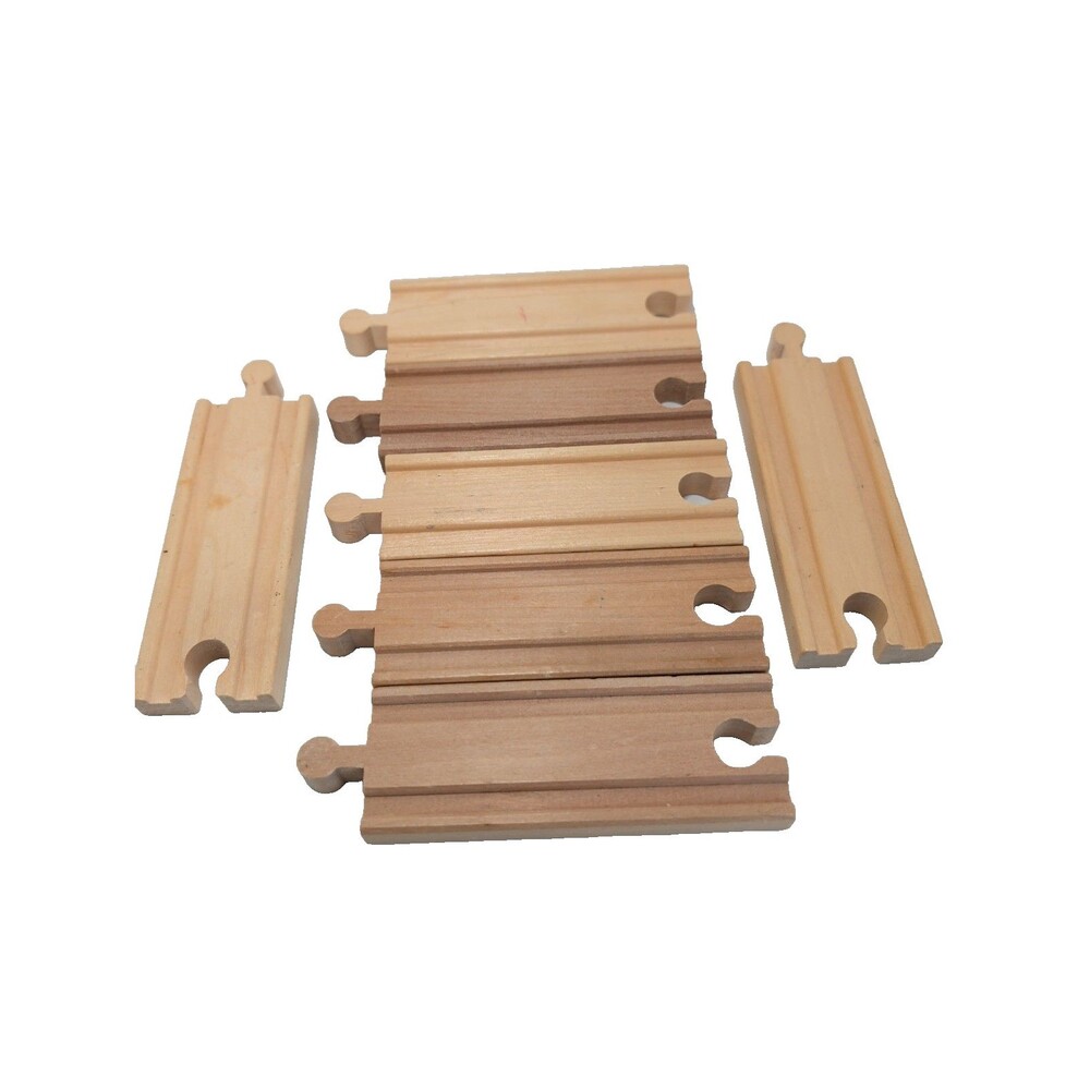 Wooden Train Track 4 Inch Straight Pieces Lot Of 7 Wood Railway Brio Thomas